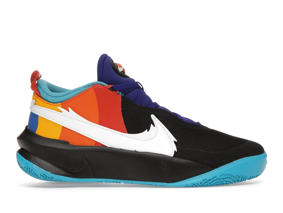 Детские кроссовки для мальчиков с длинным шнурком Nike Team Hustle D 10 SE, Black/Hyper Royal-Orange-White