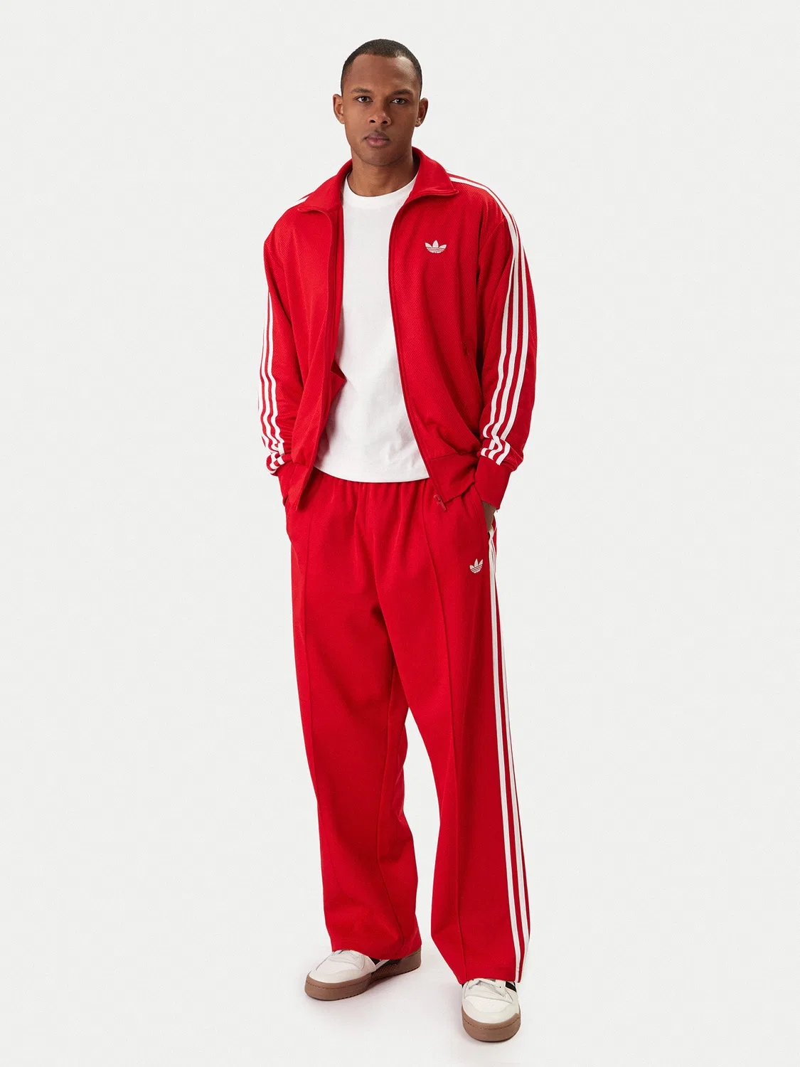 Мужской свитшот свободного кроя adicolor Firebird Adidas, красный — фото 2