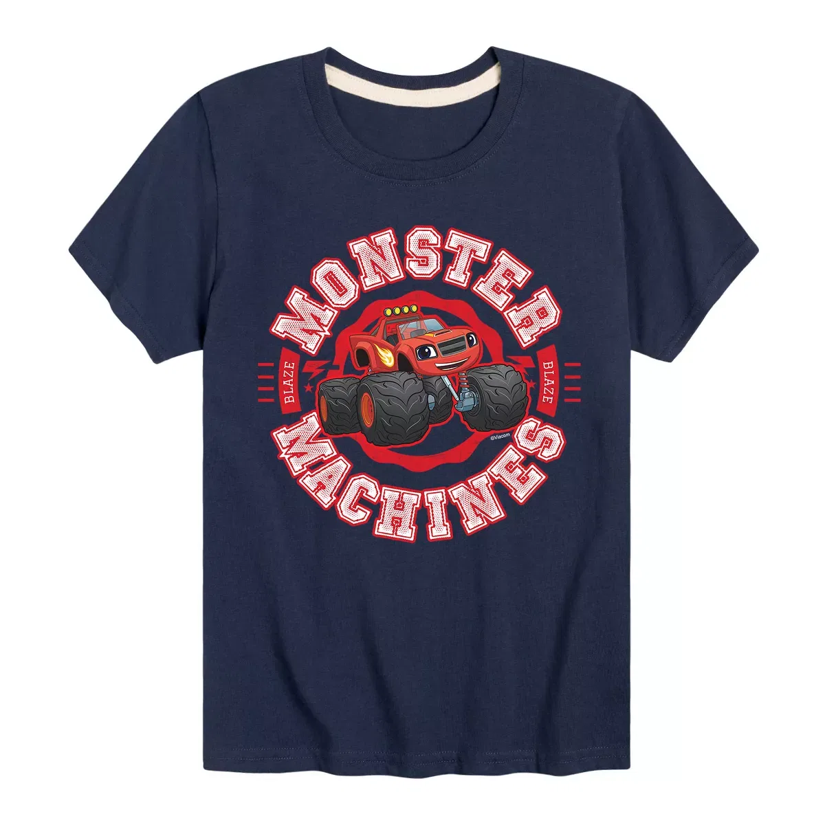Детская футболка с коротким рукавом с принтом Monster Machines Blaze and the Monster Machines, Navy
