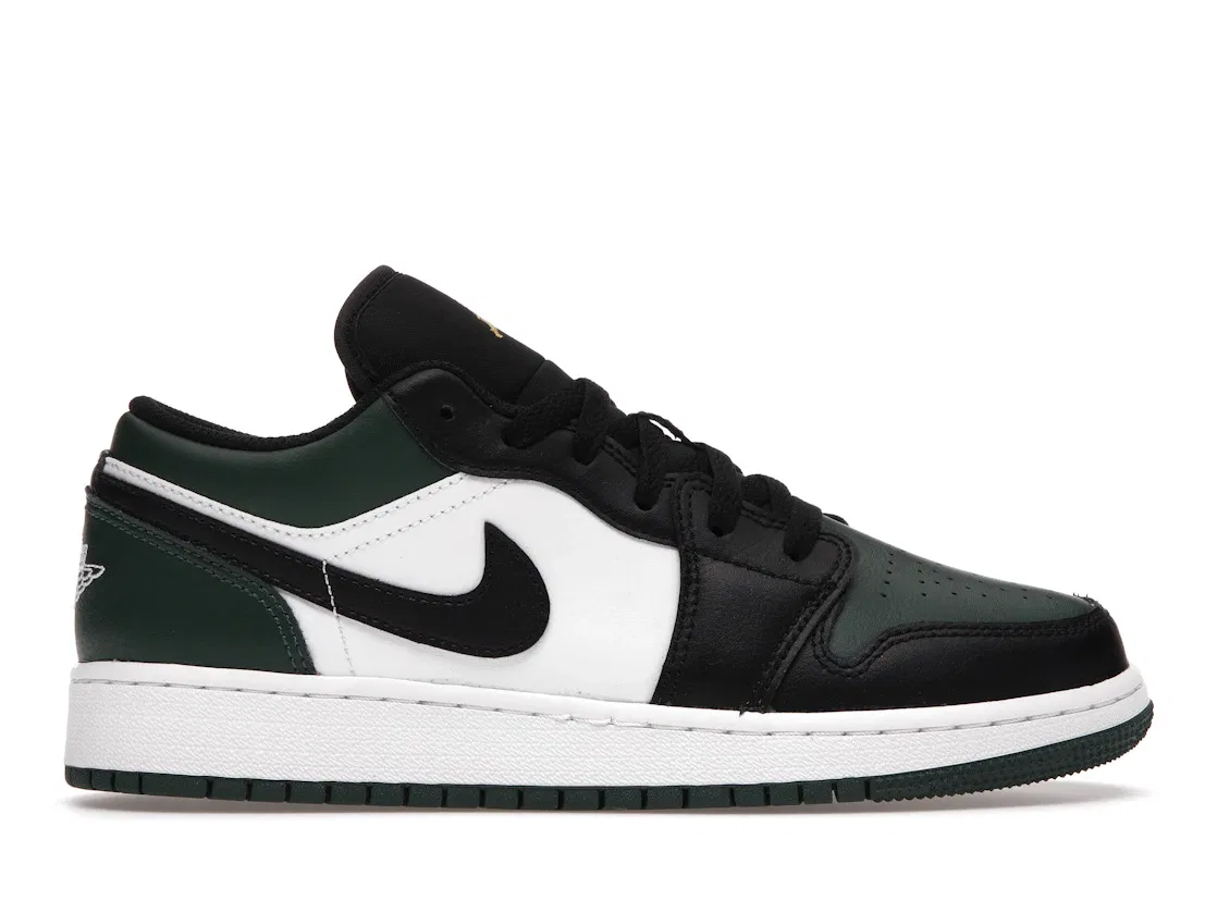 Детские кроссовки Lifestyle с принтом Jordan 1 Low Jordan, Noble Green/White/Black/Pollen