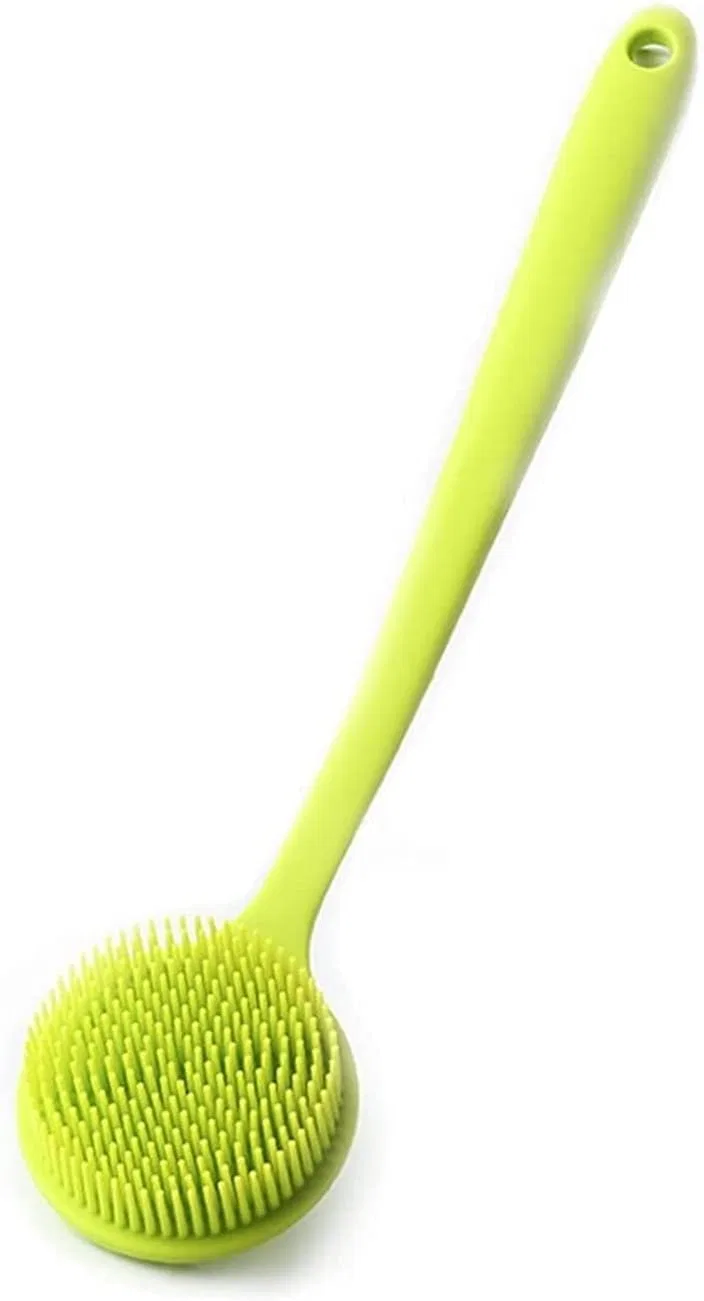 Щетка для тела с длинной ручкой AKAZI, двусторонняя, Light Green — фото 4