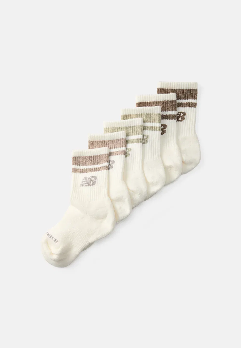 Повседневные полосатые носки унисекс, набор из 6 пар - New Balance, Sand