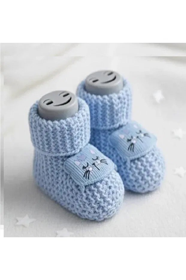 Детские пинетки из трикотажа с принтом Gogobaby, Blue