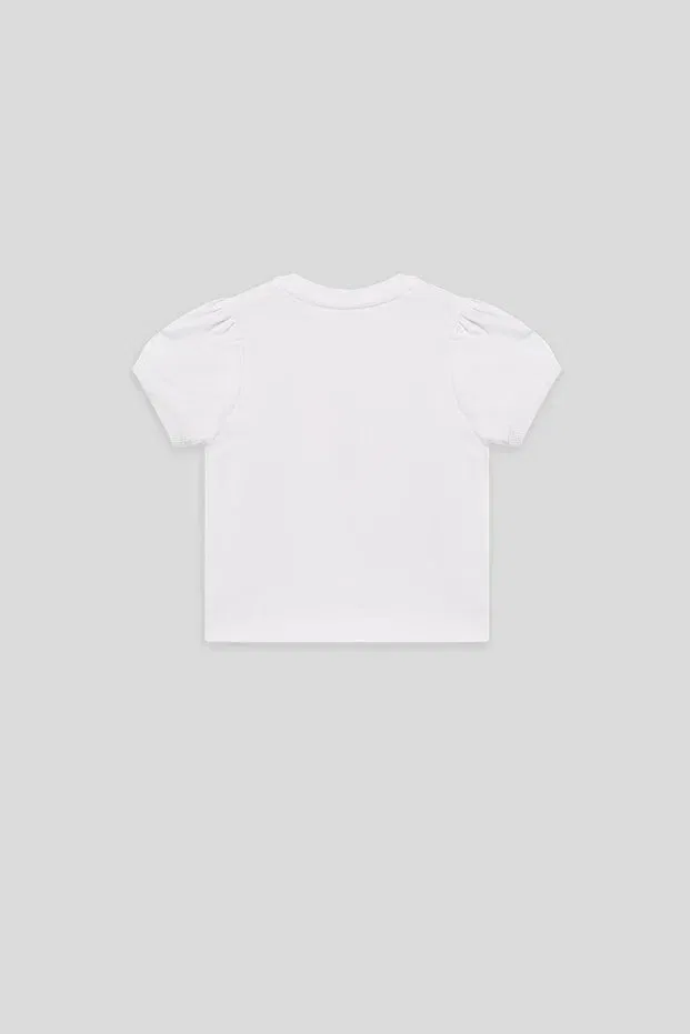Детская футболка для девочек хлопковая Gb Baby, White — фото 3