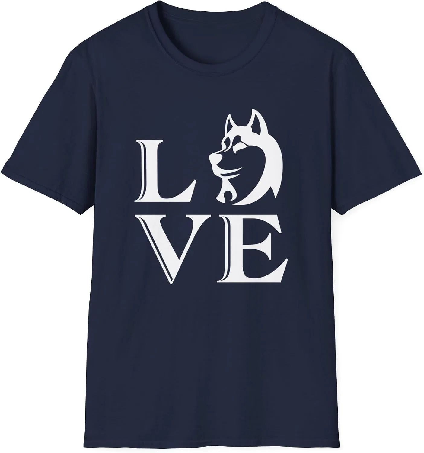 Женская футболка с принтом Dog Love Gildan, Navy