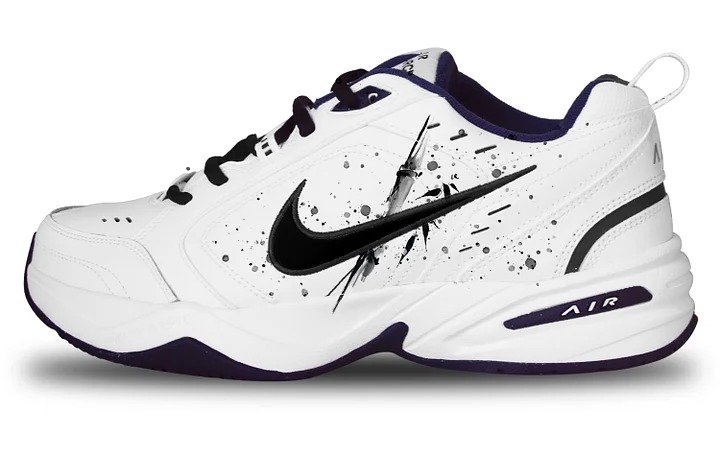 Кастомизированные кроссовки Nike Air Monarch 4 Chunky Sneakers Unisex, черный/белый