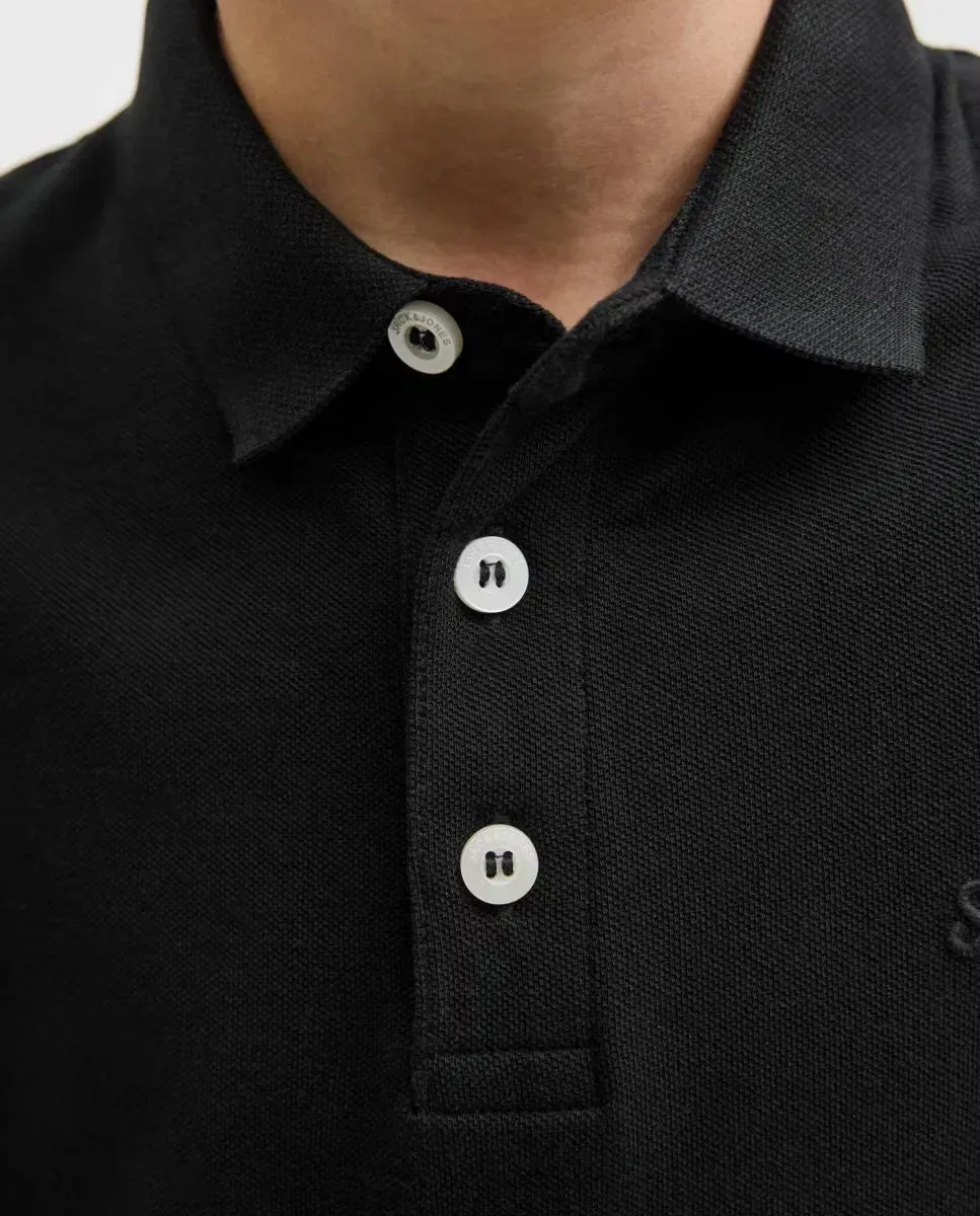 Детское поло для мальчиков из пике Jack & Jones, Negro — фото 4