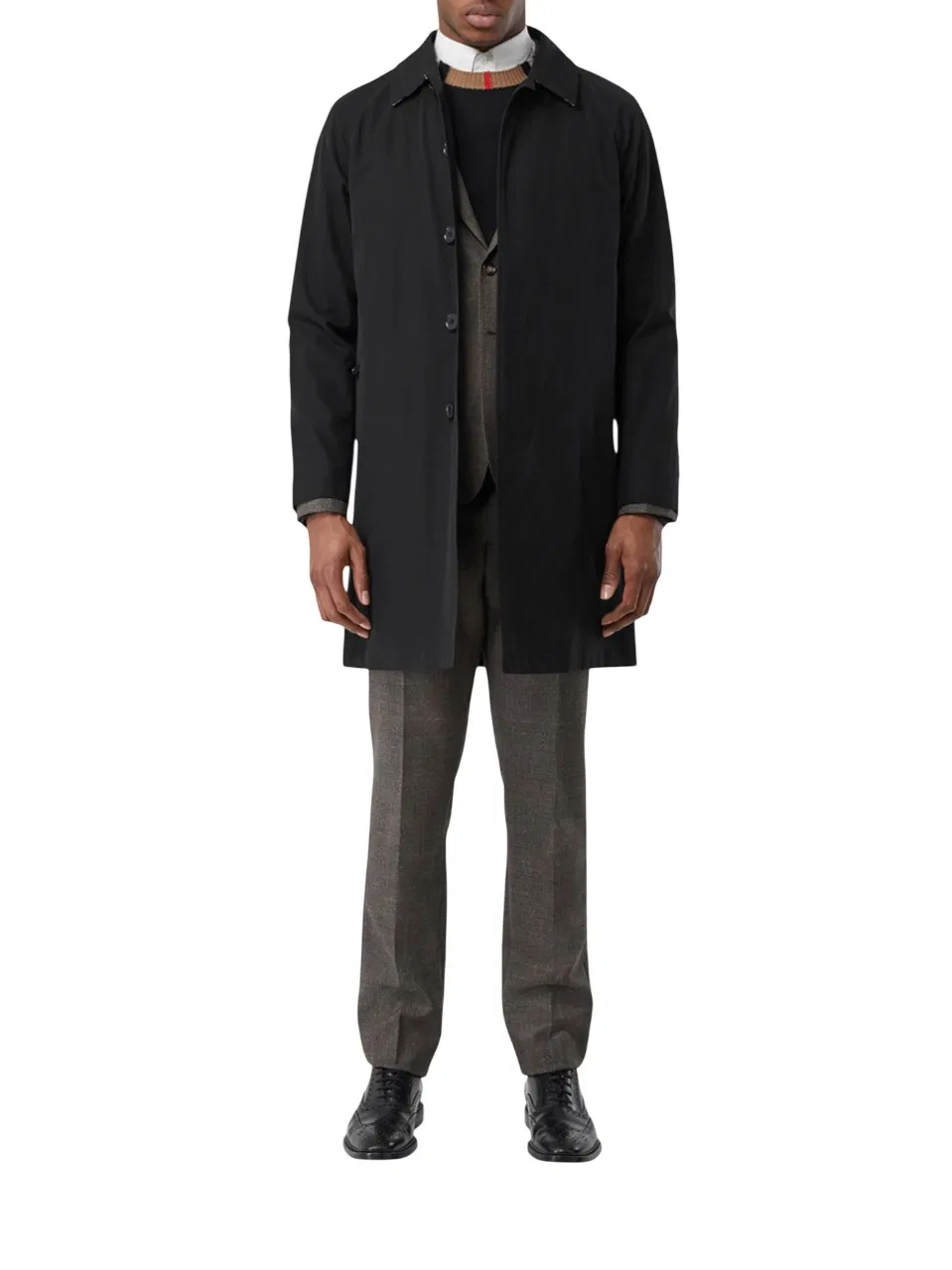 Пальто-кэраут мужское с рагланом Camden Car Coat Burberry, Black — фото 2