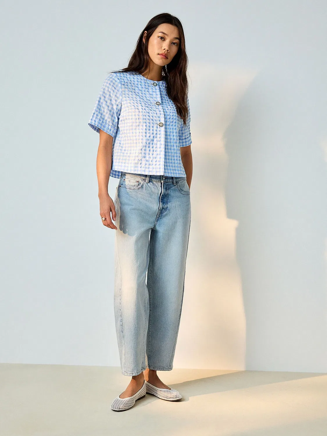 Джинсы Barrel Leg, Bleach Blue Next