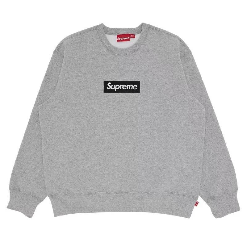 

Толстовка Supreme Box logo Crewneck, серый