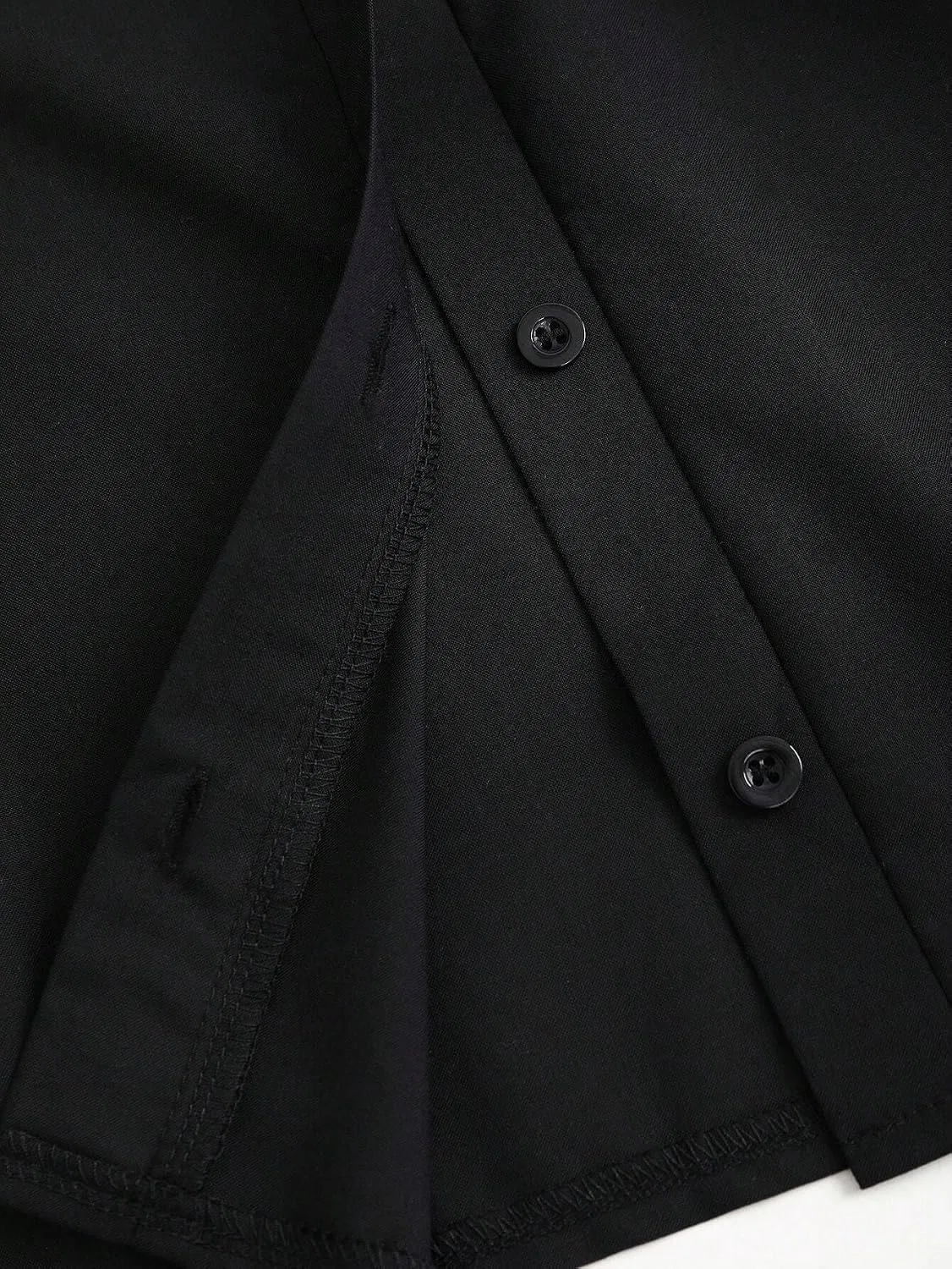 Женское мини-платье рубашечного кроя с защипами Black — фото 4