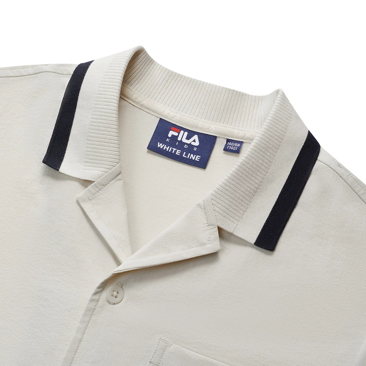 Детская рубашка с кубинским воротником, средней растяжимости, FILA KIDS, Cornsilk — фото 4