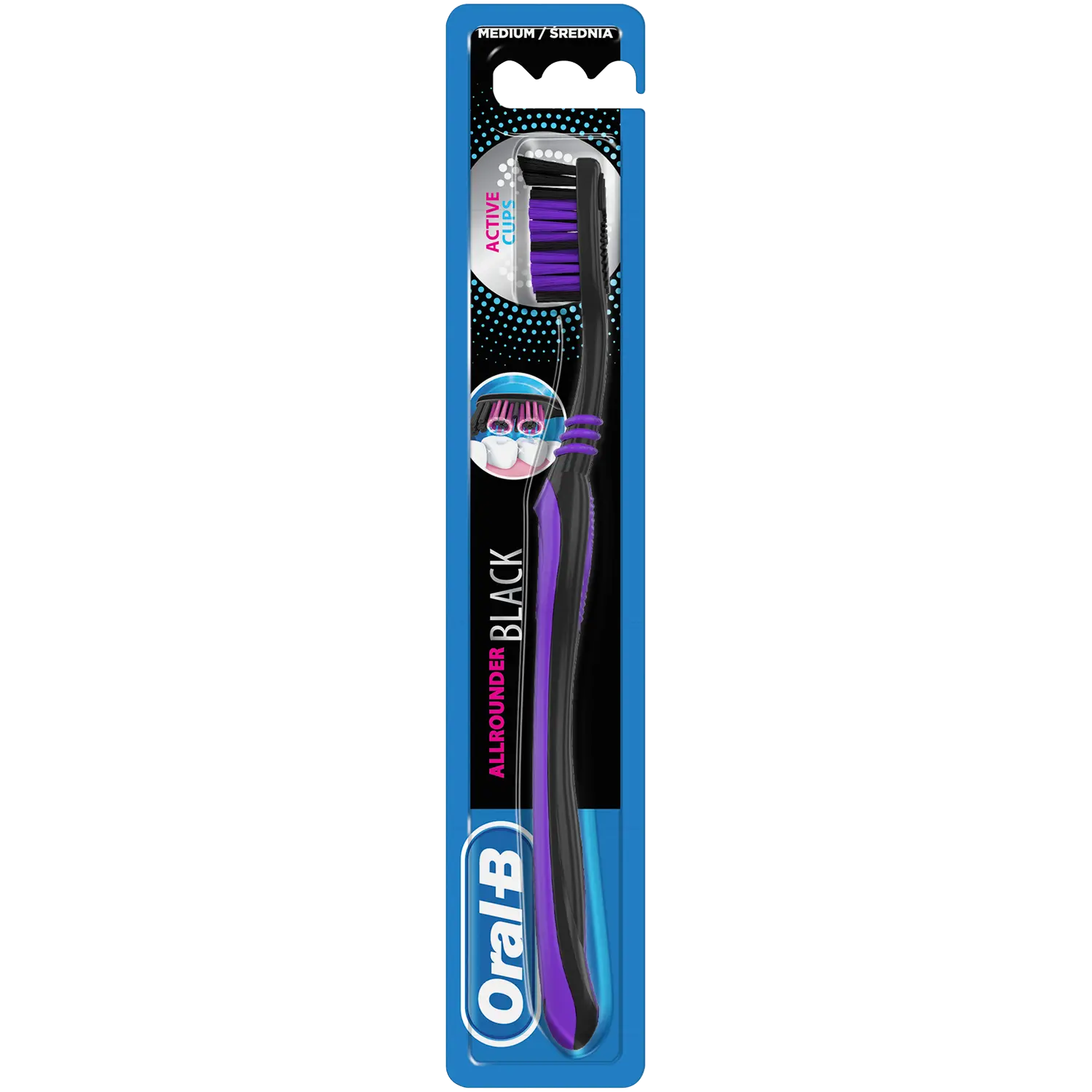 

Oral-B Allrounder Black средняя зубная щетка, 1 шт.