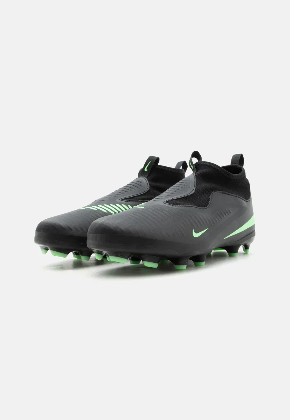 Футбольные бутсы Phantom 6 High Academy FG/MG унисекс для искусственных газонов Nike Performance, Black/Illusion Green — фото 2