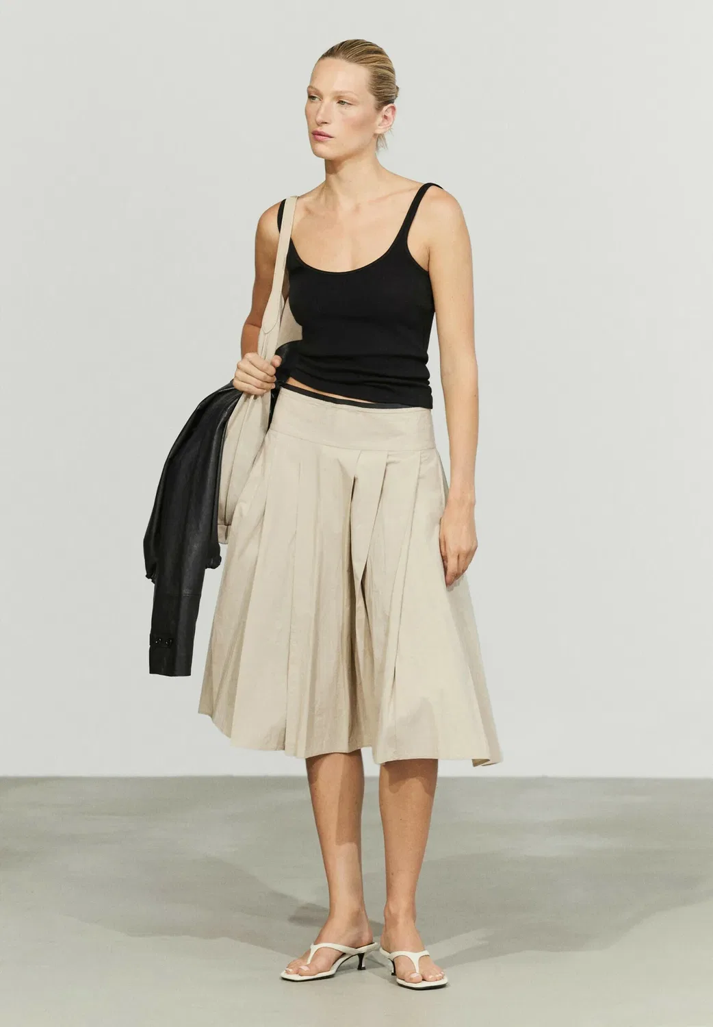 Юбка А-силуэта Massimo Dutti, Sand — фото 2