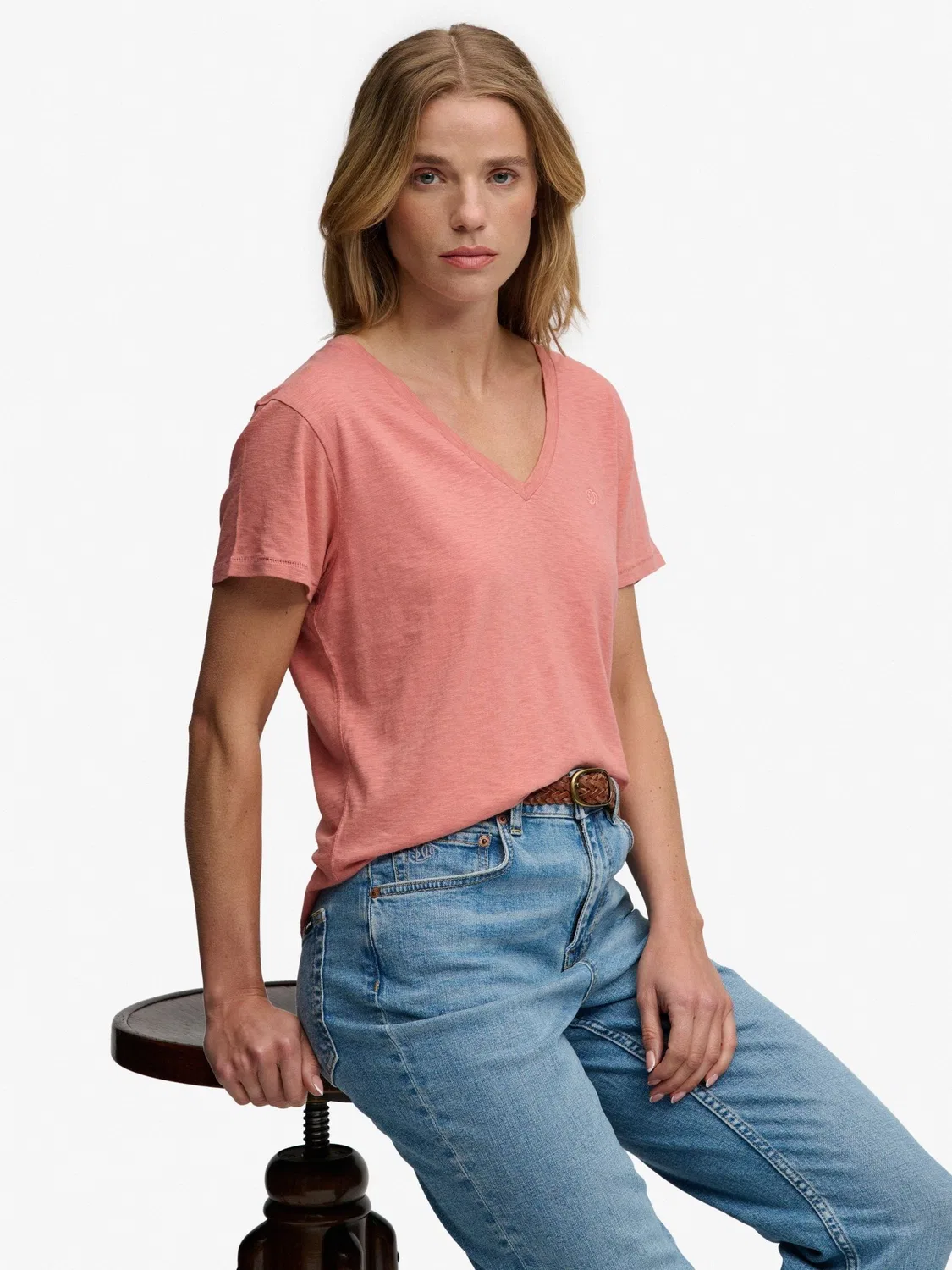 Футболка с v-образным вырезом Red Slub Superdry, красный