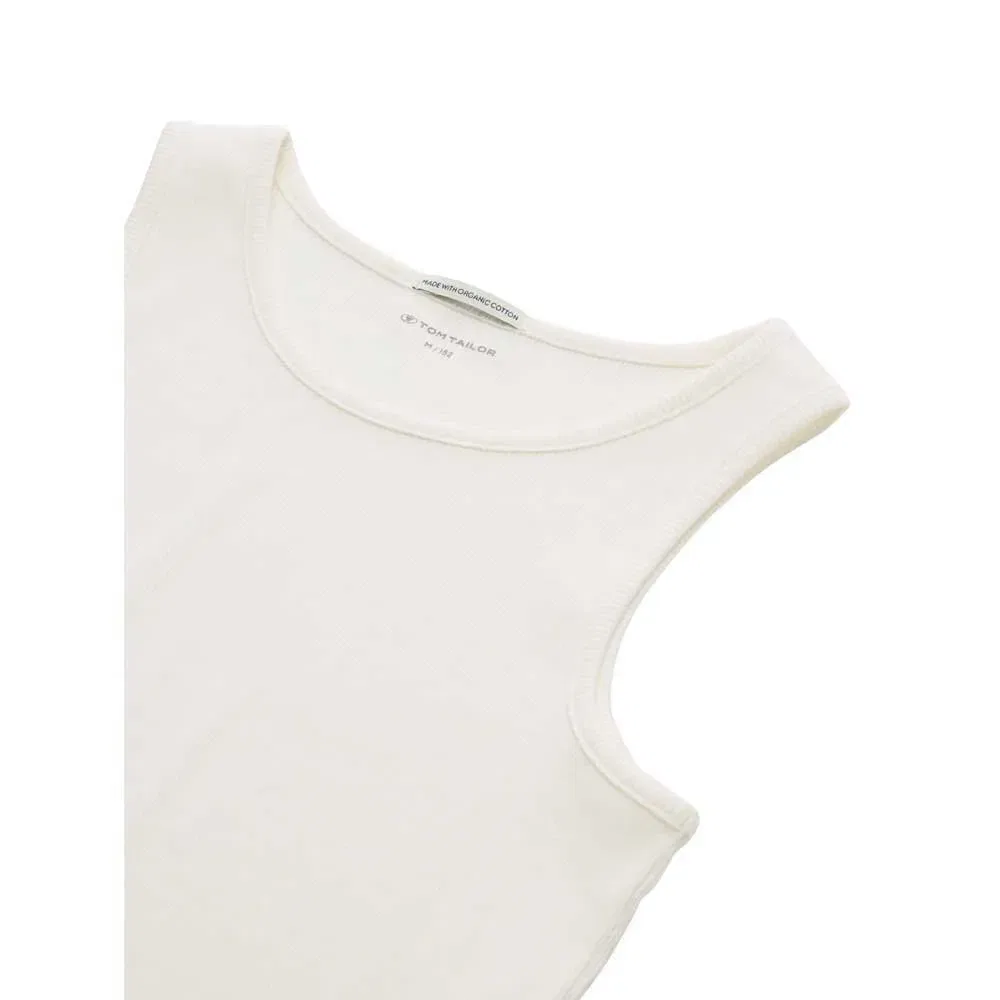Детская майка-борцовка для девочек Cropped Rib Tom tailor, White — фото 3