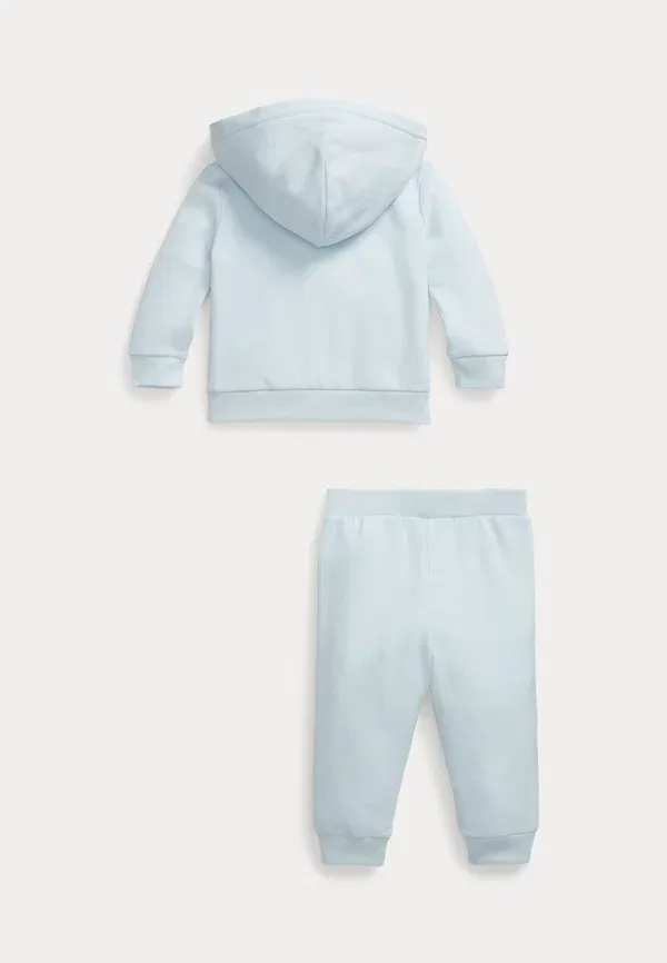 Комплект из флисовой кофты с капюшоном и брюк, однотонный, Fleece full-zip hoodie & pant set, Polo Ralph Lauren, Beryl Blue, синий — фото 2