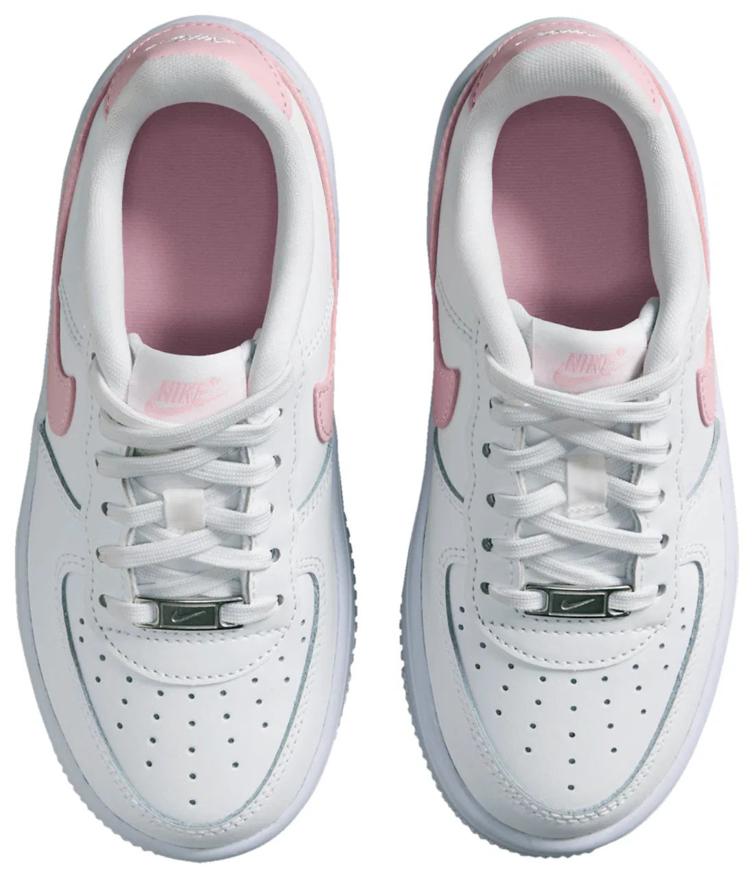 Кроссовки для девочек Air Force 1 Low Lace Nike, цвет White/Med Soft Pink/White — фото 4