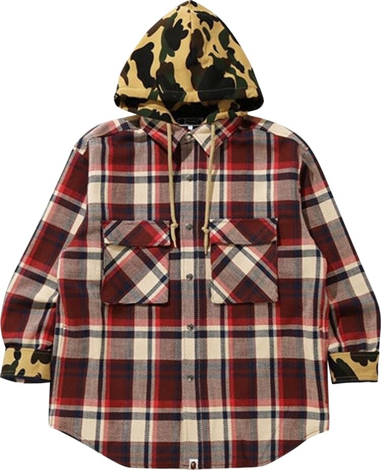 

Худи BAPE Check Hoodie Jacket 'Red', красный