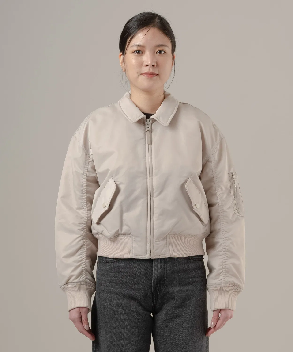 Женская куртка-бомбер с укороченным кроем Bowie Cropped Levi's, серый
