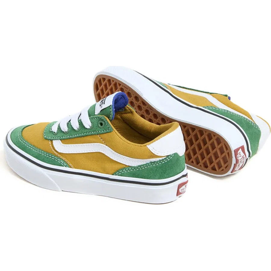 Кроссовки детские с верхом из кожи Brooklyn LS Vans, Желтый — фото 4
