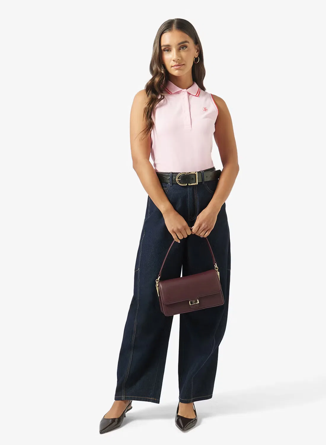 Поло без рукавов с вышивкой 1985 Tommy Hilfiger, розовый — фото 4