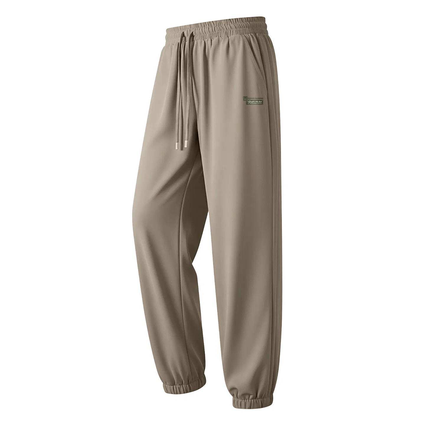 Детские повседневные штаны с манжетами MINISO, Ice Silk Cooling Khaki (Green Leather Pants Logo)