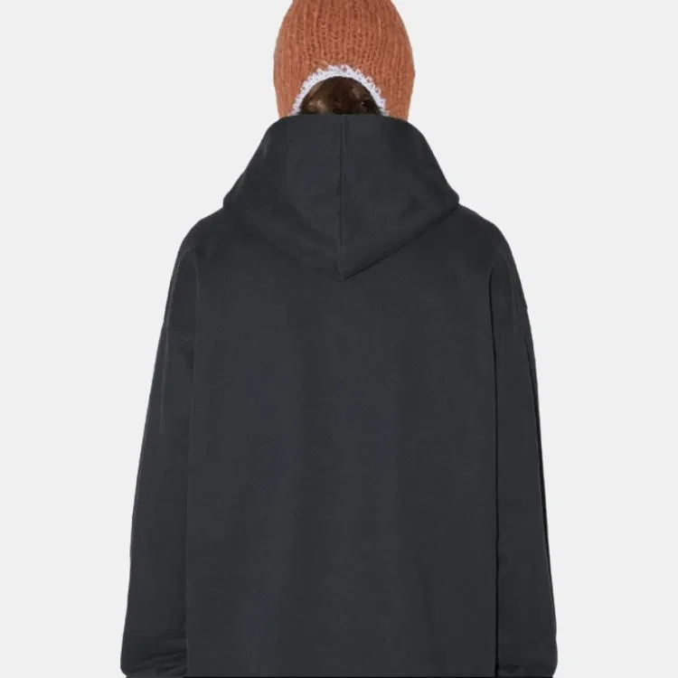Мужской худи с длинным рукавом с принтом Acne Studios, Black — фото 4