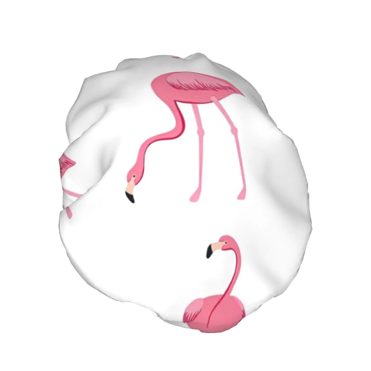Шапочка для душа, Flamingos auf weißem Druck, pvinnk, двуслойная, 27 см — фото 2