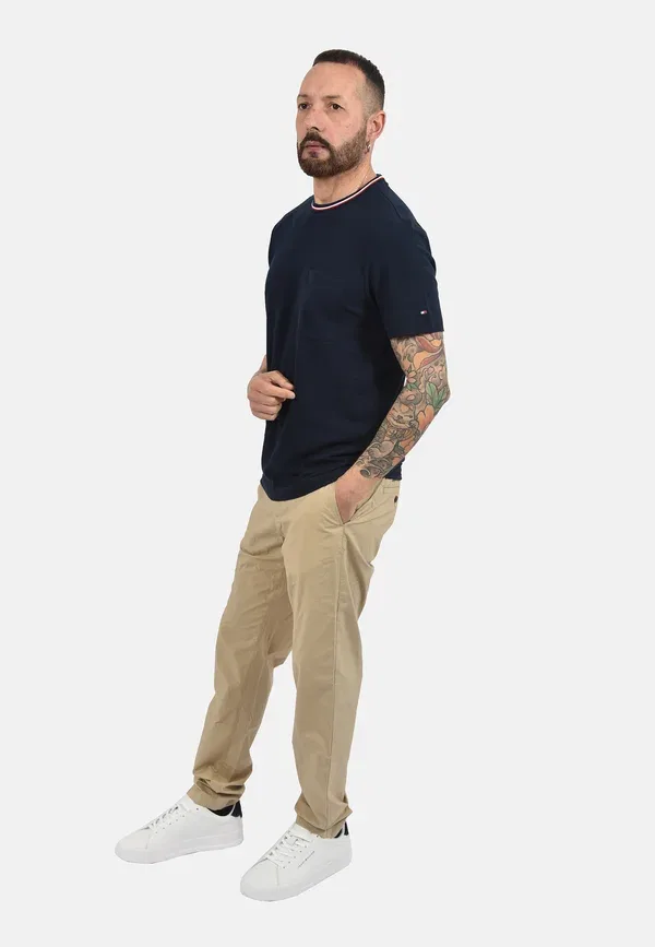 Футболка хлопковая Basic T-shirt Tommy Hilfiger, Dark Blue, темно-синий — фото 2
