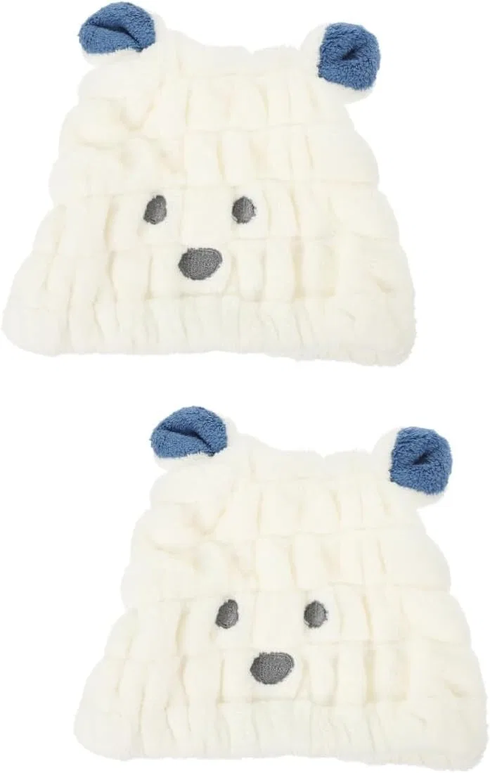 Шапочка для душаs Pack of 2, Coral Fleece, White Frcolor