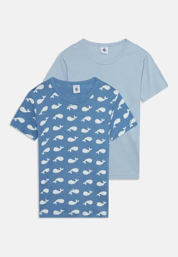 Футболки комплект 2 шт звери Tee 2 pack Petit Bateau blue, синий