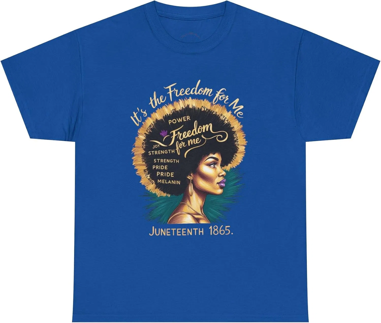 Женская футболка с принтом Juneteenth 1865 Freedom for Me, Royal