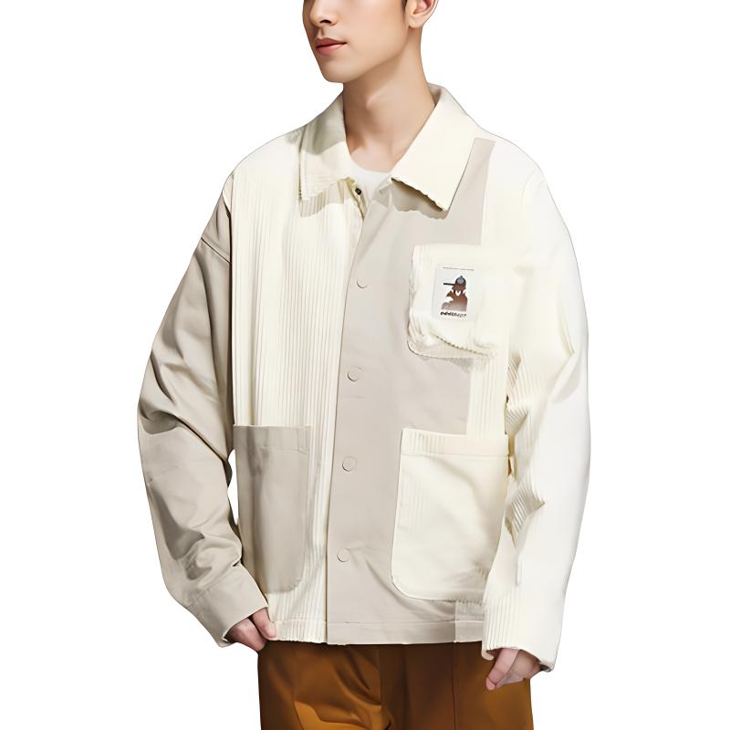 Adidas Neo Куртка мужская цвета слоновой кости и светло-коричневая, Ivory/Light Umber — фото 4