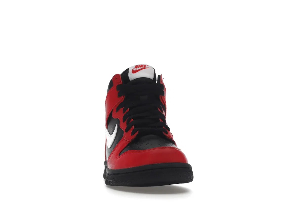 Детские кроссовки для повседневной носки с принтом Nike Dunk High Nike, Black/Red/White — фото 2