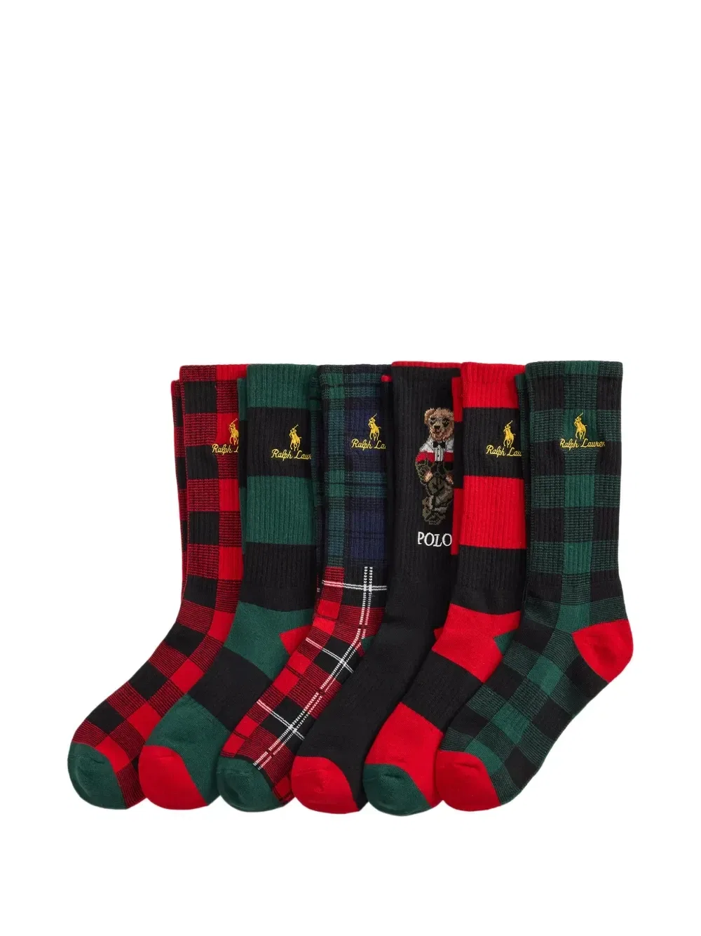Комплект Polo Bear из шести пар носков POLO RALPH LAUREN, красный