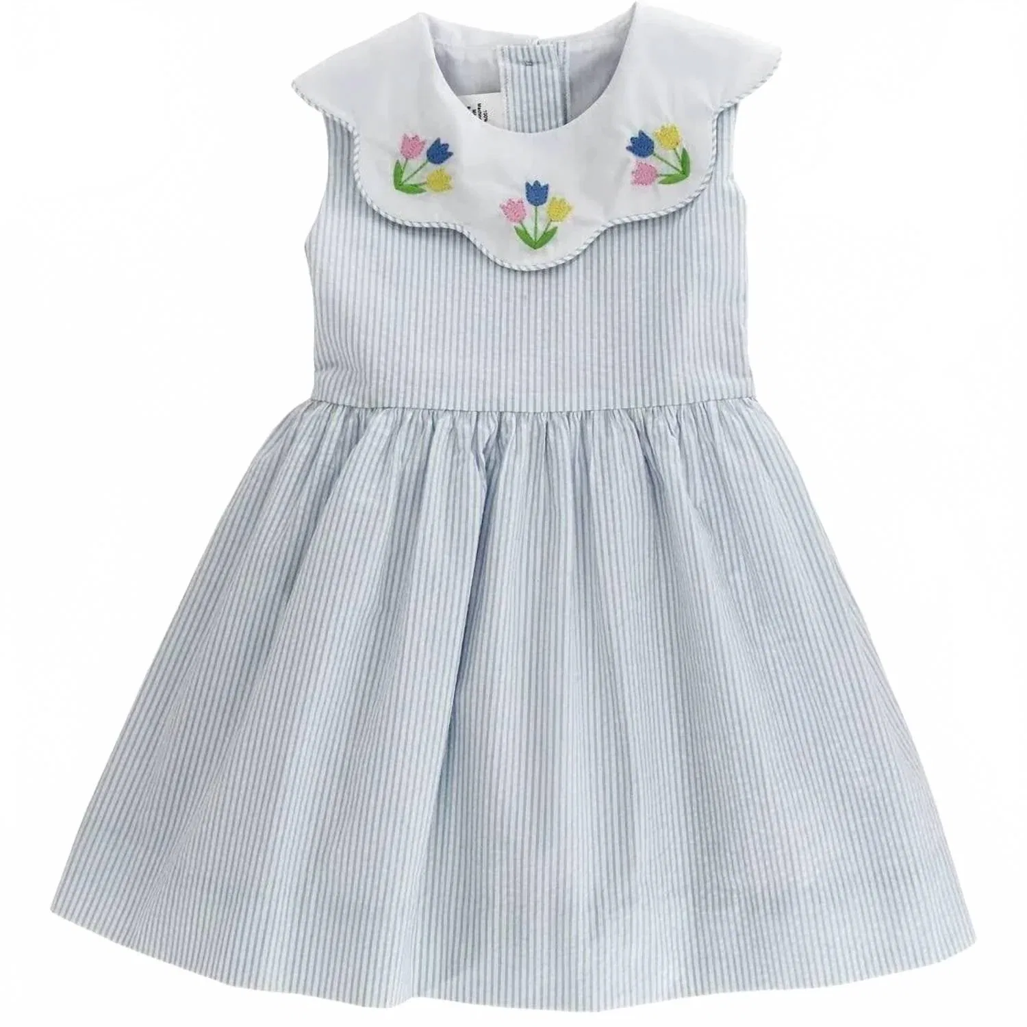 Детское платье для девочек без рукавов в полоску Sunday Stroll Bailey Boys, Light Blue