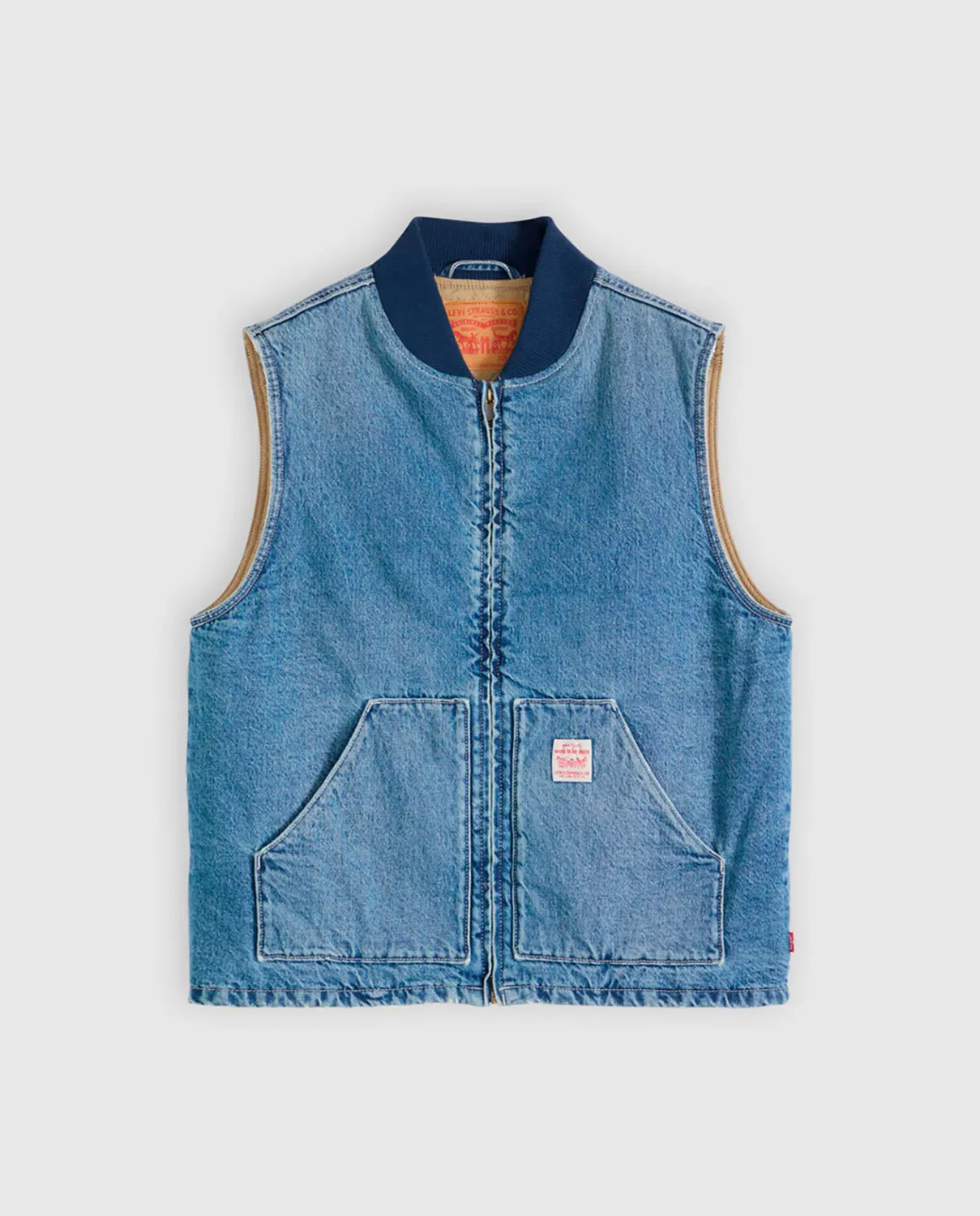 Мужской джинсовый жилет с потертостями Levi's, Azul — фото 3