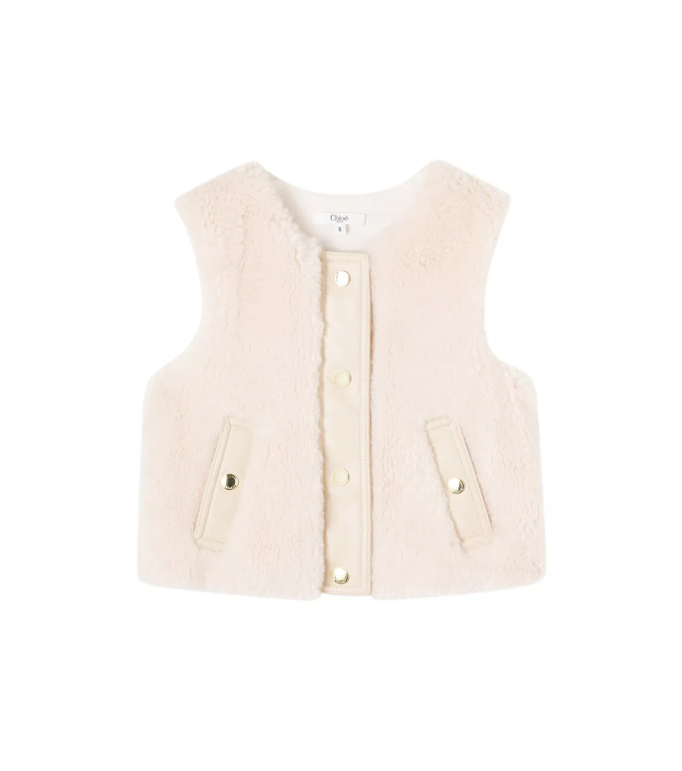 Жилет на пуговицах Chloé Kids, бежевый
