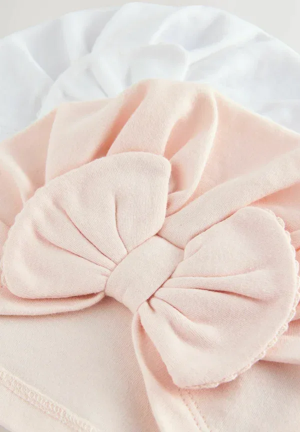 Комплект тюрбанов 2 шт 100% хлопок Turbans 2 pack Next, pink/White, белый/розовый — фото 2