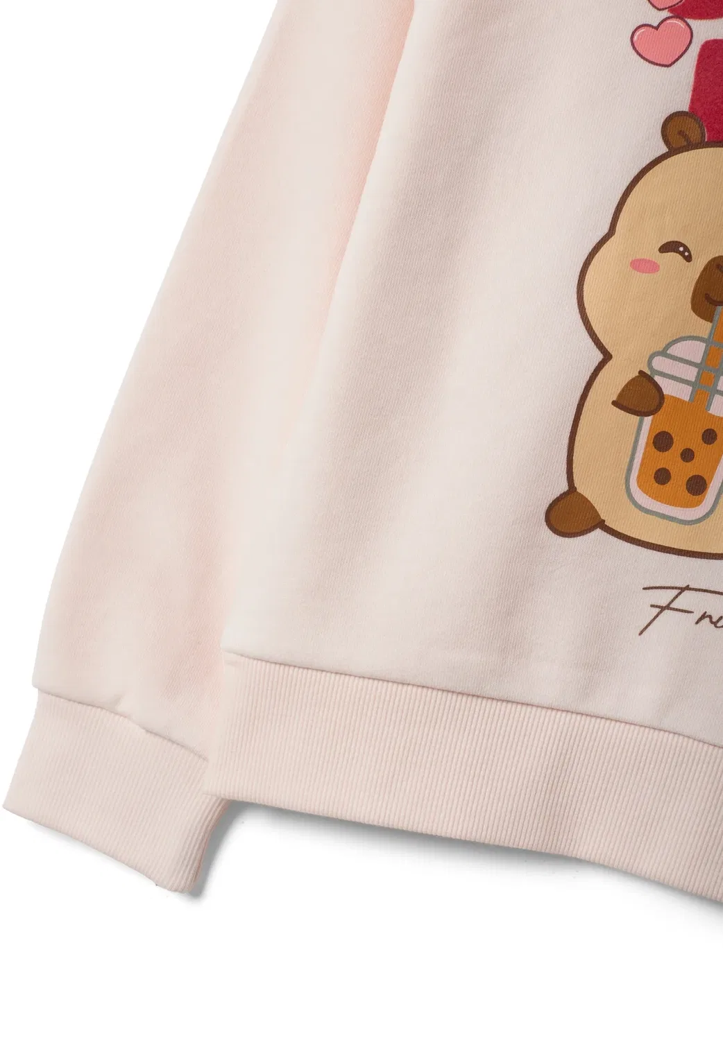 Толстовка с круглым вырезом и принтом капибары для девочек - толстовка Ovs, Baby Pink — фото 4