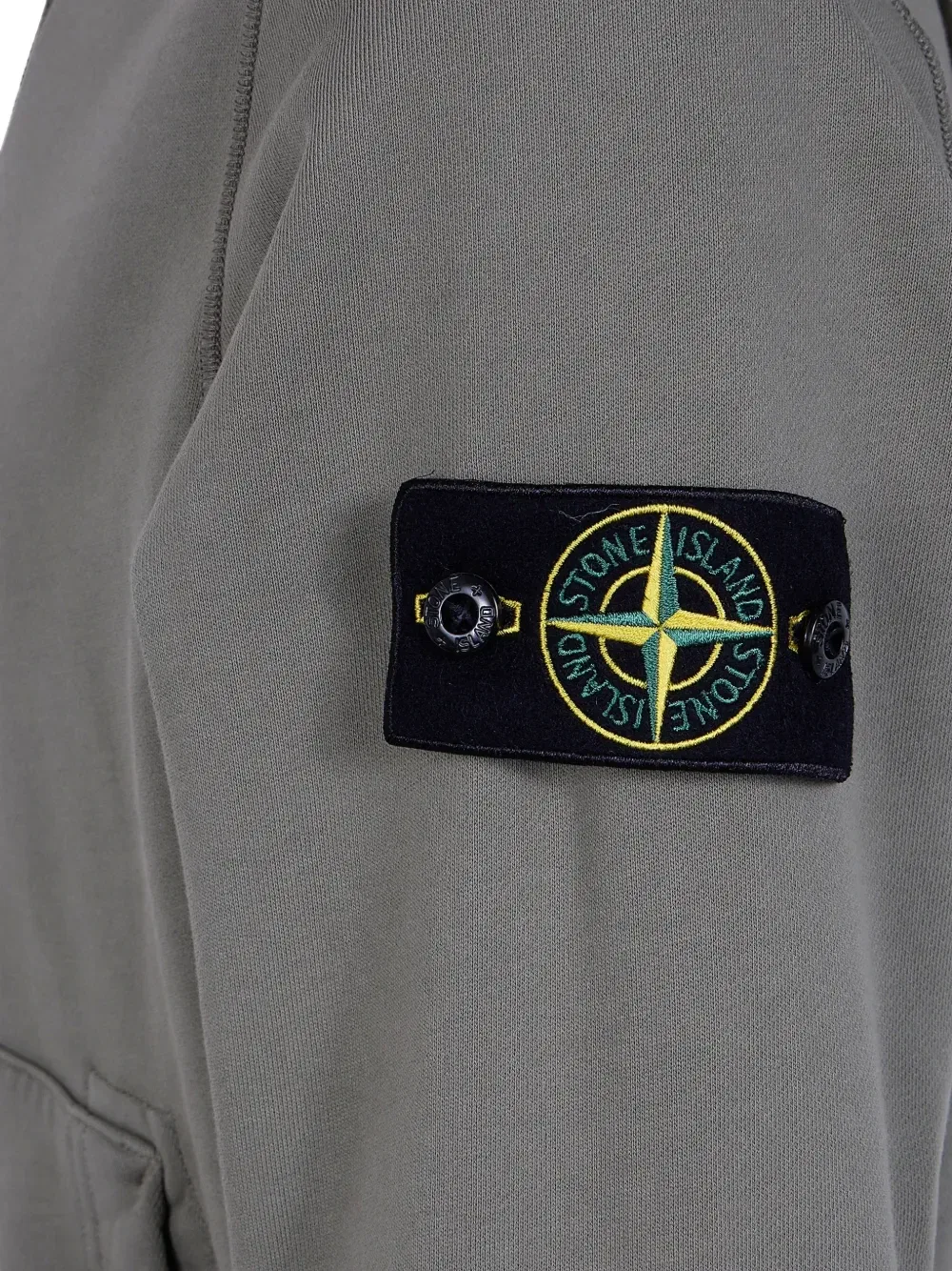 Худи на молнии с нашивкой-логотипом Stone Island, зеленый — фото 3