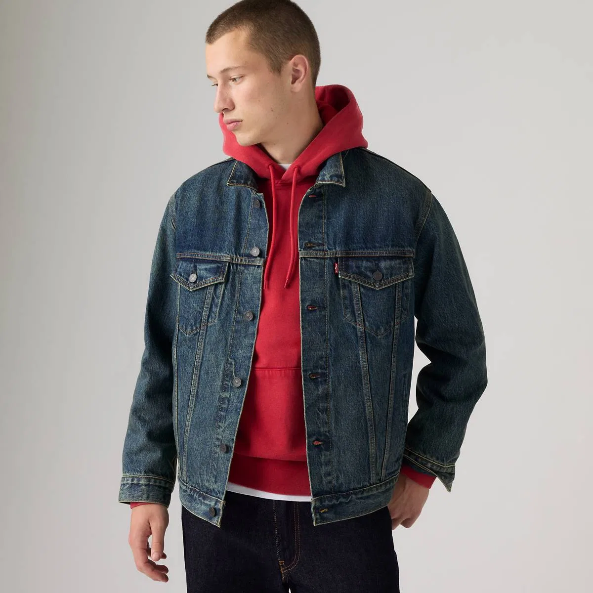 Свободная куртка дальнобойщика Levi's, Selvedge Dark Mid Night - Dark Wash