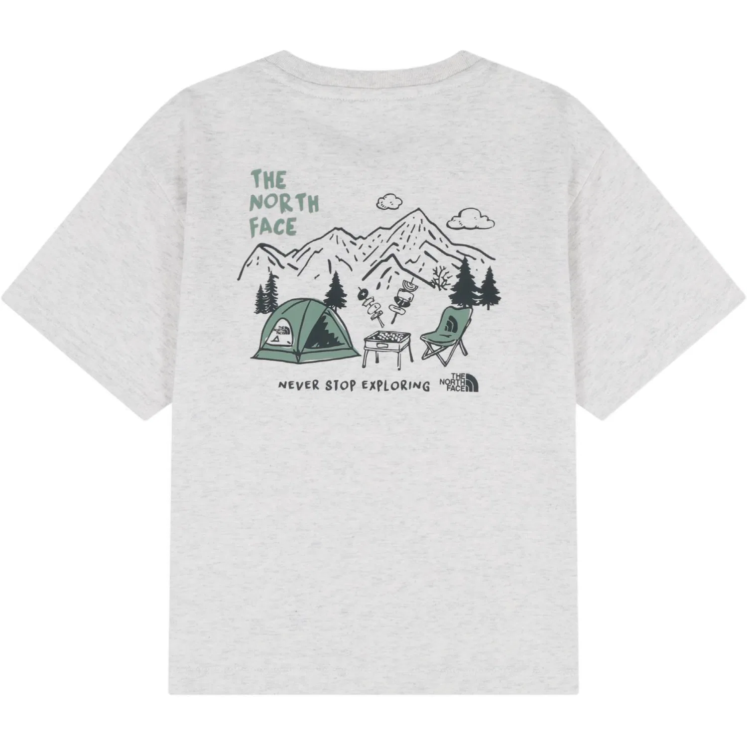 Детский спортивный комплект из футера The North Face, Oatmeal Top+Green Pants — фото 4