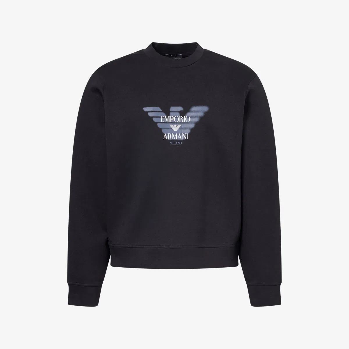 Толстовка из смесовой хлопковой ткани с логотипом Emporio Armani, черный