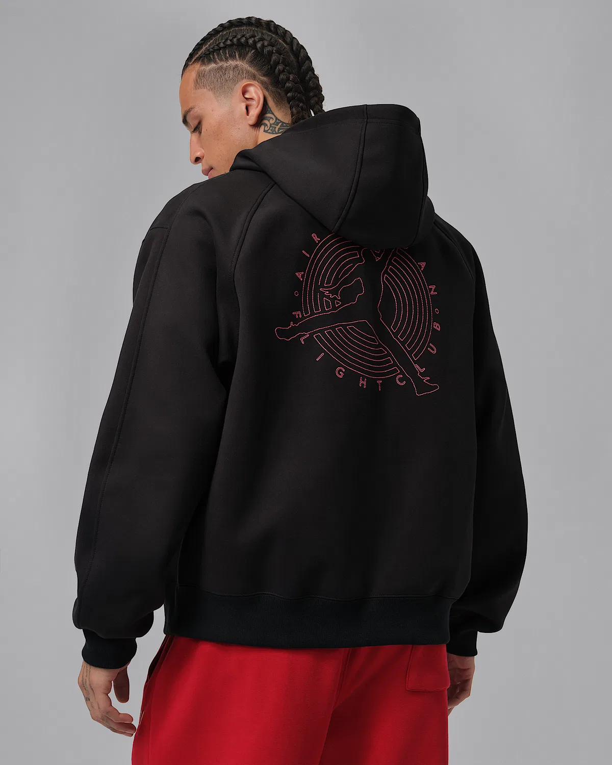 Мужская флисовая кофта на молнии Jordan Flight Club Fleece, Black