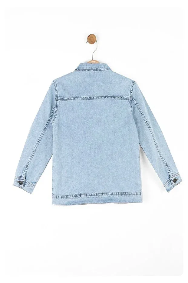 Детский джинсовое пиджак для девочек Limi boy soft texture denim jacket Nk Kids, Blue — фото 3