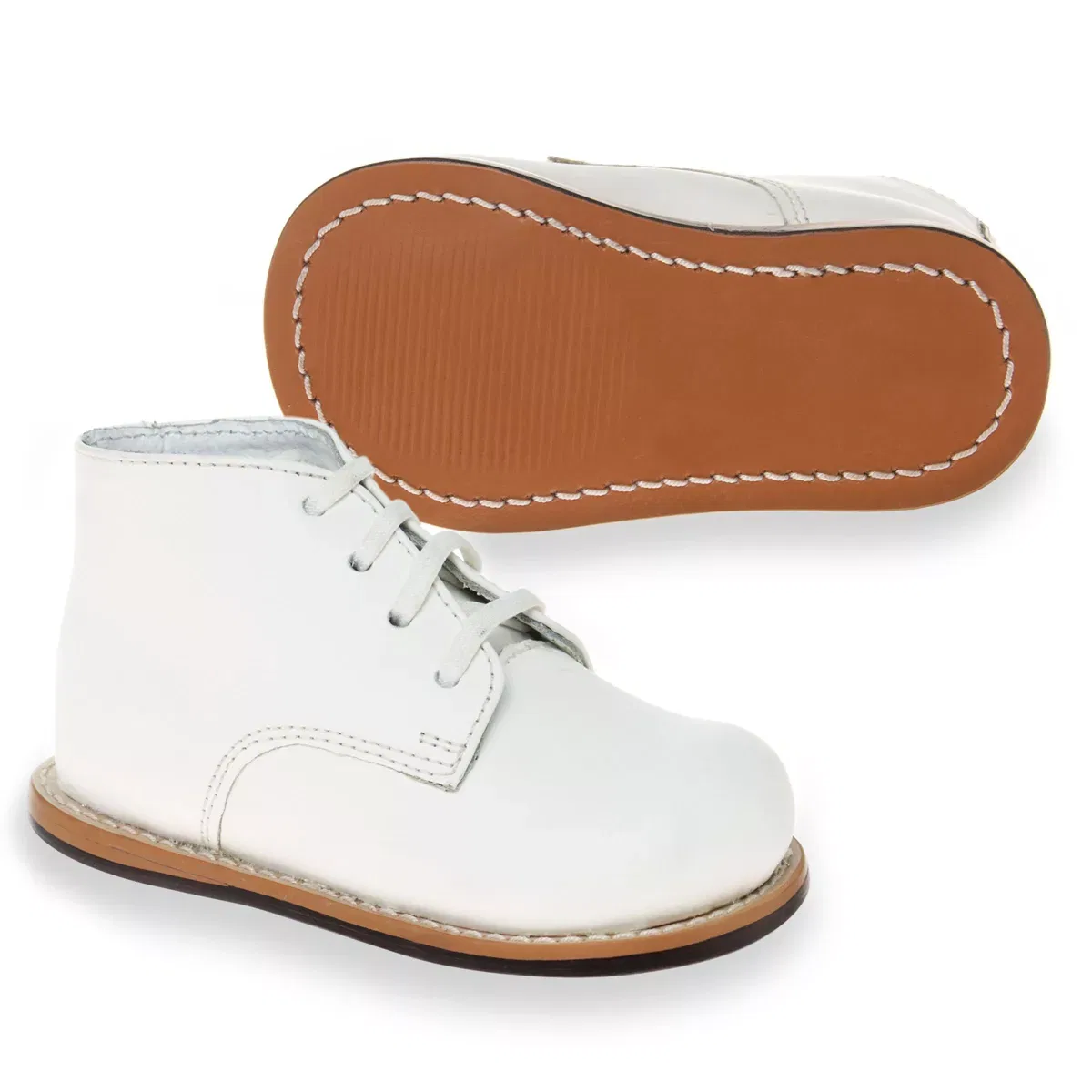 Детские туфли для первых шагов на широкую стопу с натуральной кожей Josmo Shoes, White — фото 2
