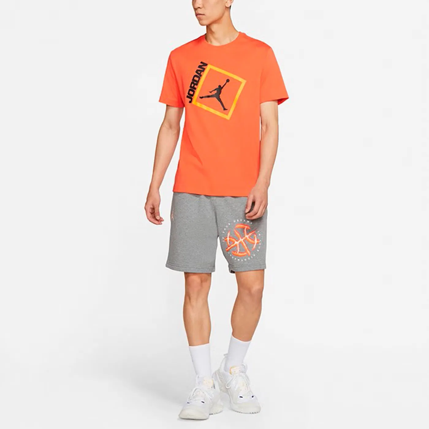 Футболка с принтом алфавит Air Jumpman Box Jordan, оранжевый — фото 3
